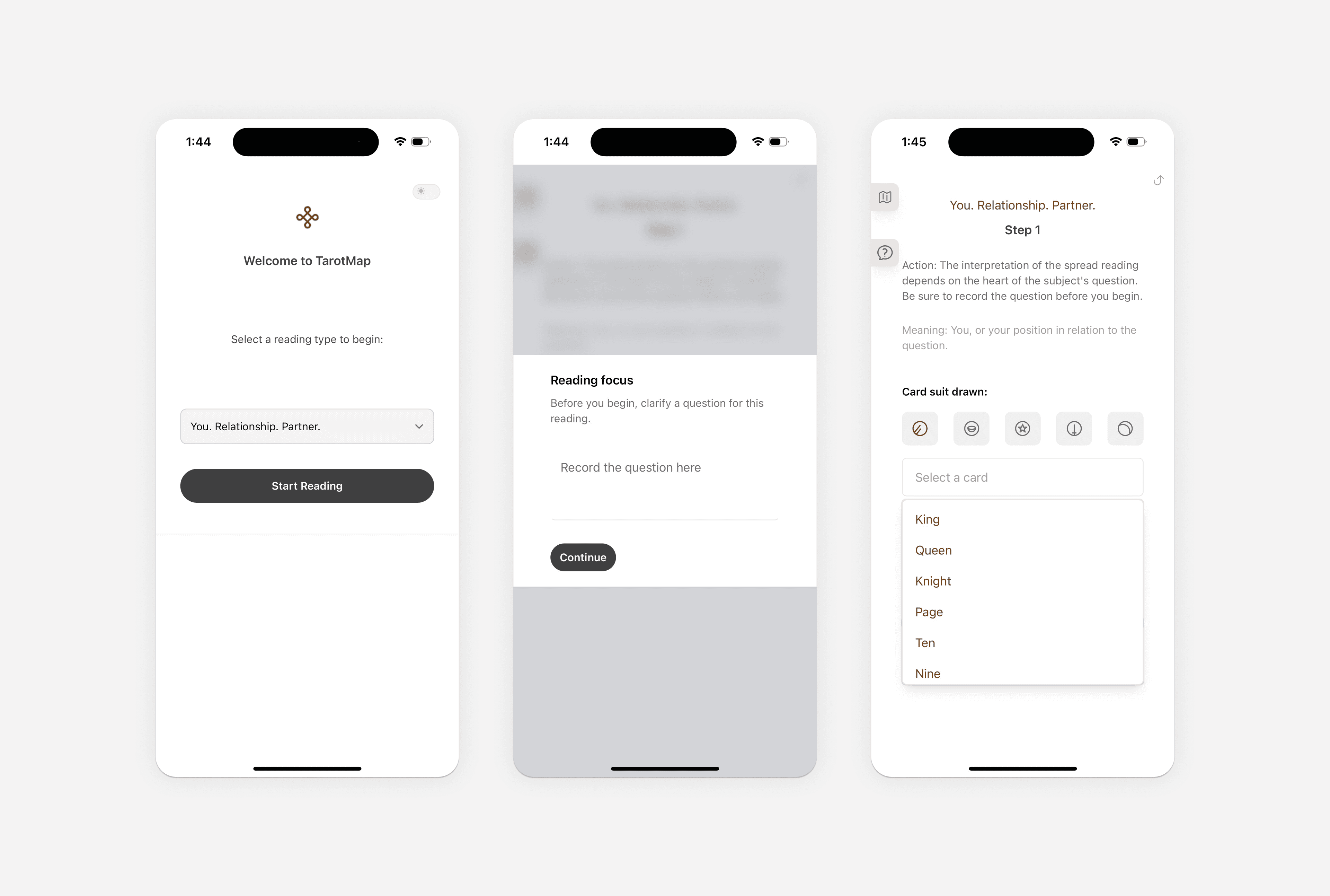 TarotMap app
